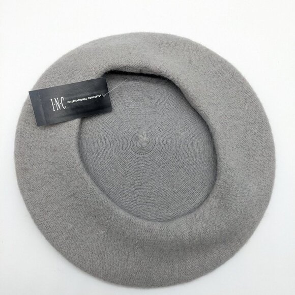 INC INTERNATIONAL CONCEPTS wool blend women's beret winter hat - GREY - Picture 4 of 7